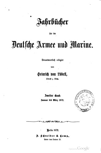 Jahrbücher für die Deutsche Armee und Marine / Januar bis März 1872
