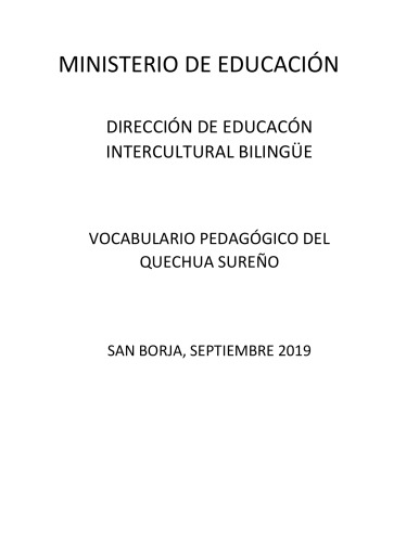 Vocabulario pedagógico del quechua sureño