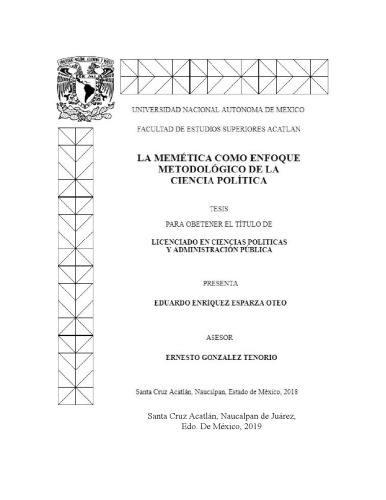 La Memética como Enfoque Metodológico de la Ciencia Política