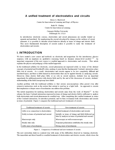 A unified treatment of electrostatics and circuits