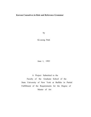 Korean Causatives in Role and Reference Grammar