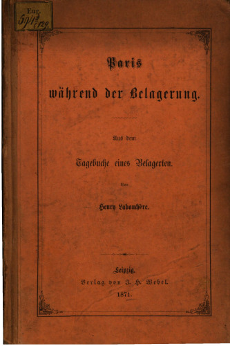 Aus dem Tagebuche eines Belagerten