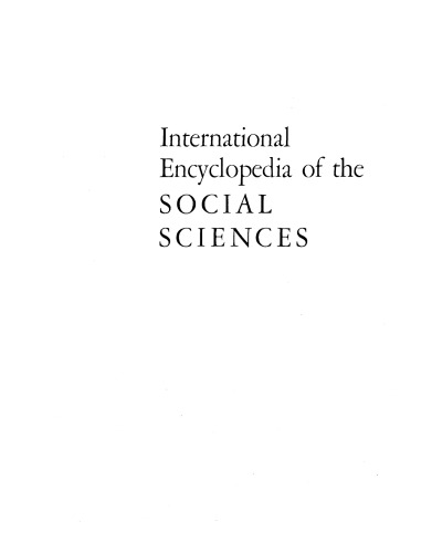International encyclopedia of the social sciences volume 6