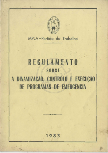 Regulamento sobre a dinamização, controlo e execução de Programas de Emergência