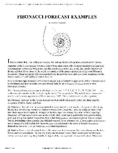 Fibonacci Forecast Examples