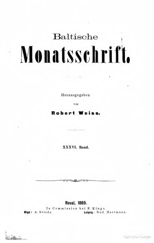 Baltische Monatsschrift