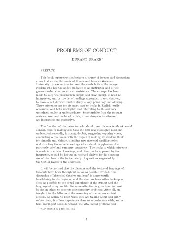 Problems of Conduct: an Introductory Survey of Ethics
