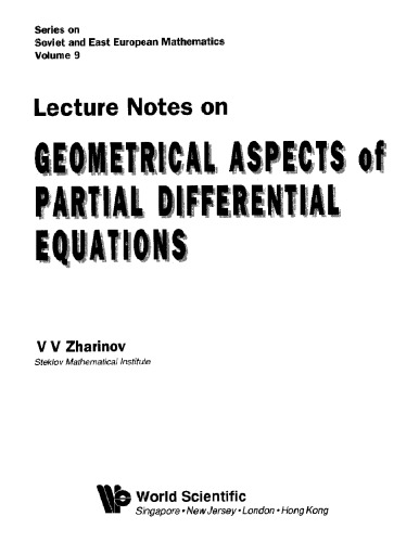 Lecture Notes on Geometrical Aspects of Partial Diff. Eqns