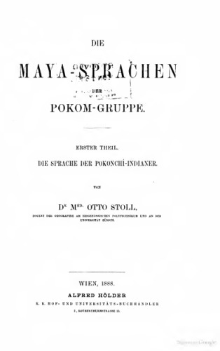 Die Sprache der Pokonchi-Indianer