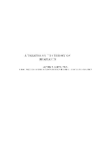 Treatise on theTheory of Invariants