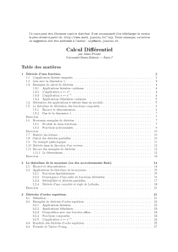 Calcul Différentiel