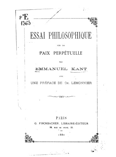 Projet de paix perpetuelle