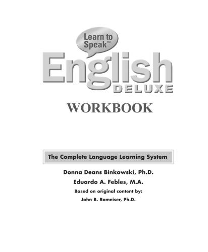 Learn to Speak English Deluxe. Workbook