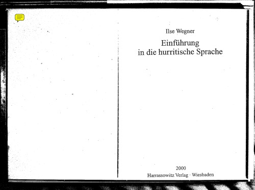 Einführung in die Hurritische Sprache