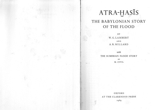 Atra-Ḫasīs: The Babylonian Story of the Flood