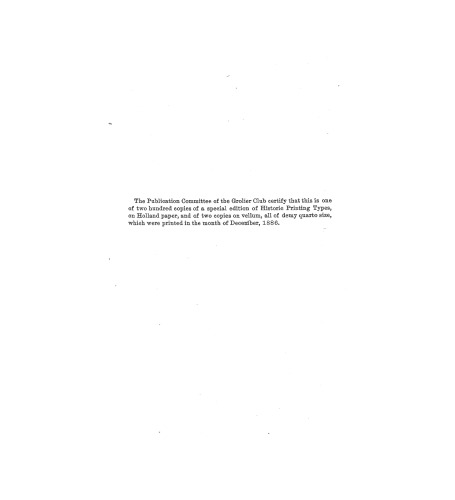 Historic printing types. A lecture