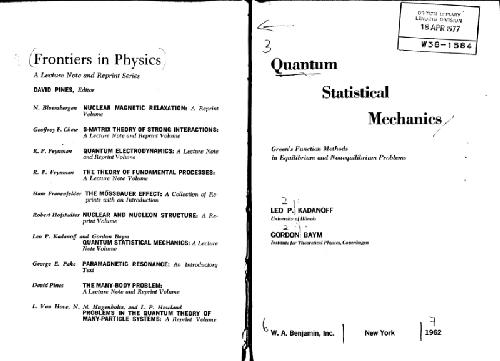 Quantum statistical mechanics