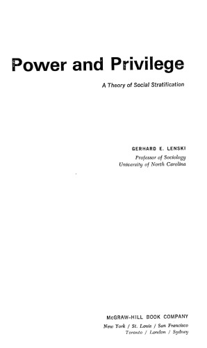 Power and Privilege: A Theory of Social Stratification