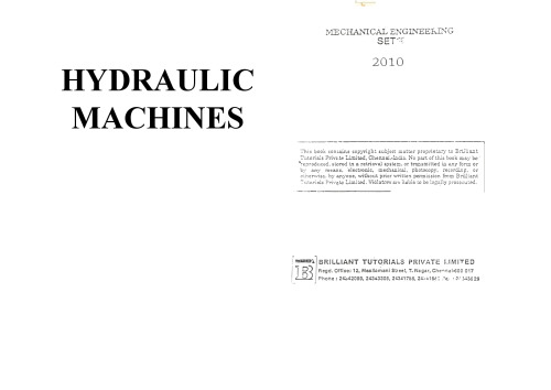 ESE(Mechanical Engineering): Hydraulic Machines