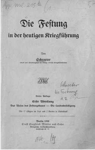 Die Festung in der heutigen Kriegführung