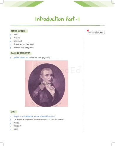 Physics Wallah MedEd Notes Psychiatry