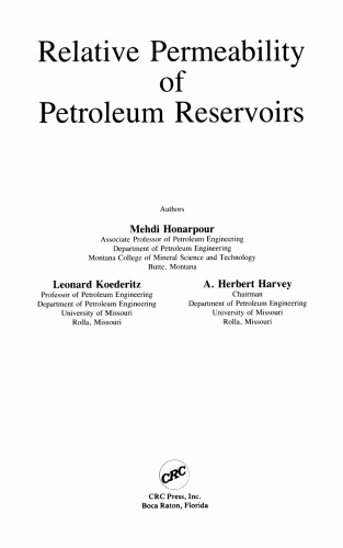 Relative permeability of petroleum reservoirs