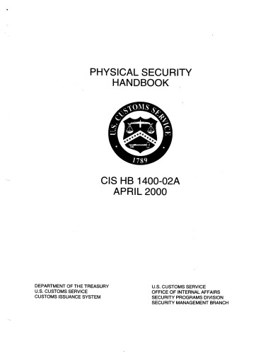 Physical Security Handbook - CIS-HB 1400-02A
