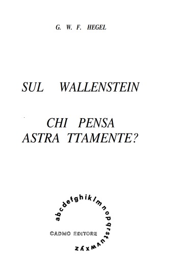Sul Wallenstein. Chi pensa astrattamente?