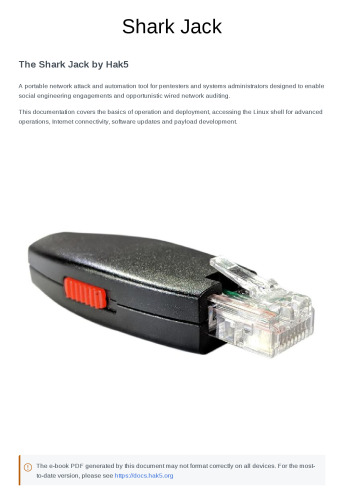 Shark Jack: A Guide to Ethernet Hotplug Attacks