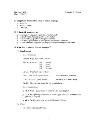 Introduction to Linguistics