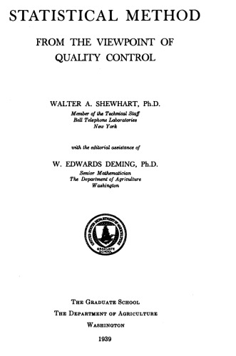 Statistical method from the viewpoint of the quality control