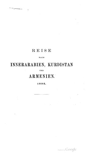 Reise nach Innerarabien, Kurdistan und Armenien 1892