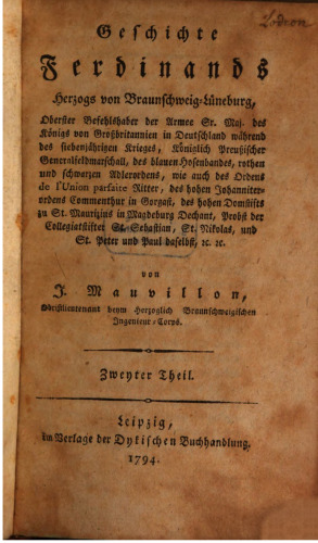Geschichte Ferdinands, Herzog von Braunschweig-Lüneburg