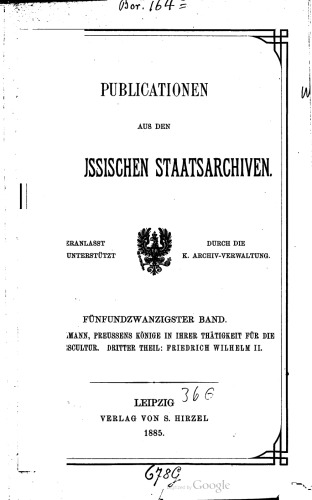 Preußens Könige in ihrer Tätigkeit für die Landeskultur / Friedrich Wilhelm II.