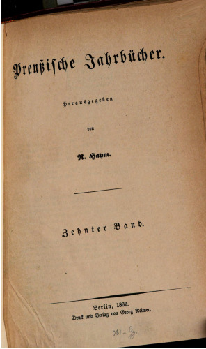 Preußische Jahrbücher