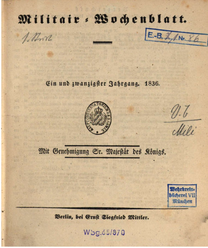 Militär-Wochenblatt