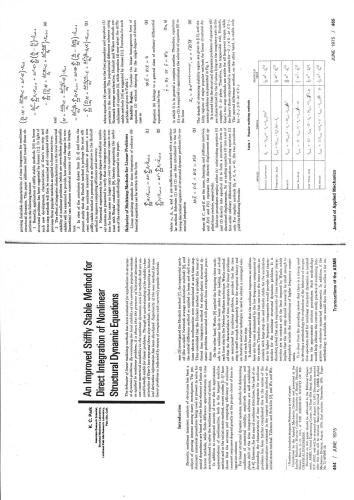 An improved stiffly stable method for direct integration of nonlinear structural dynamic equations