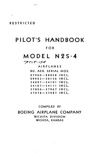 Pilot's Handbook for Model N2S-4 Airplane