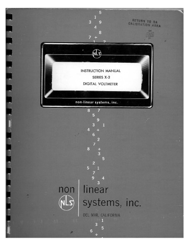 Non-Linear Systems X-2 Digital Voltmeter