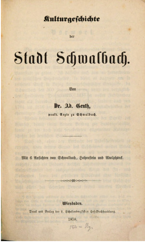 Kulturgeschichte der Stadt Schwalbach