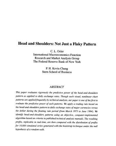 Head and Shoulders - Not Just a Flaky Pattern