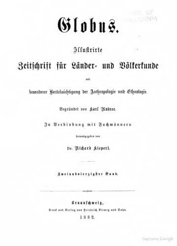 Globus. Illustrirte Zeitschrift für Länder- und Völkerkunde