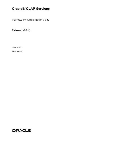 Oracle 9i OLAP Services. Concepts and Administration Guide