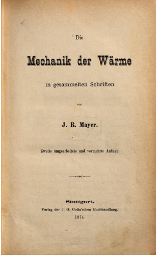 Die Mechanik der Wärme in gesammelten Schriften
