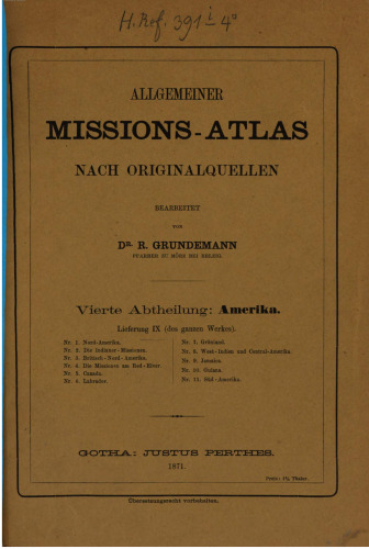 Allgemeiner Missions-Atlas / Amerika
