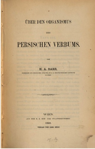 Über den Organismus des persischen Verbums