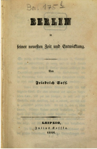 Berlin in seiner neuesten Zeit und Entwicklung