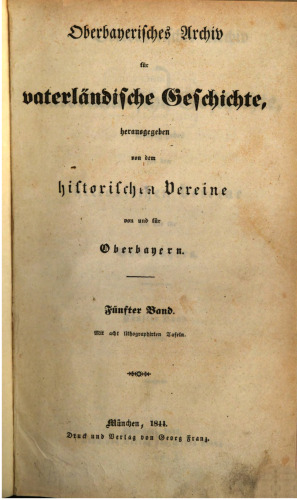 Oberbayerisches Archiv für vaterländische Geschichte