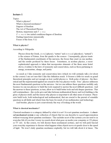Mechanics and Special Relativity. Harvard's PHYS16