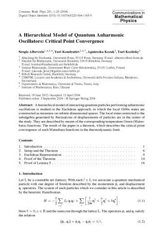 Communications in Mathematical Physics - Volume 251